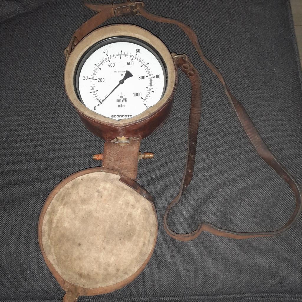Oude Econosto Wika manometer, Ophalen of Verzenden