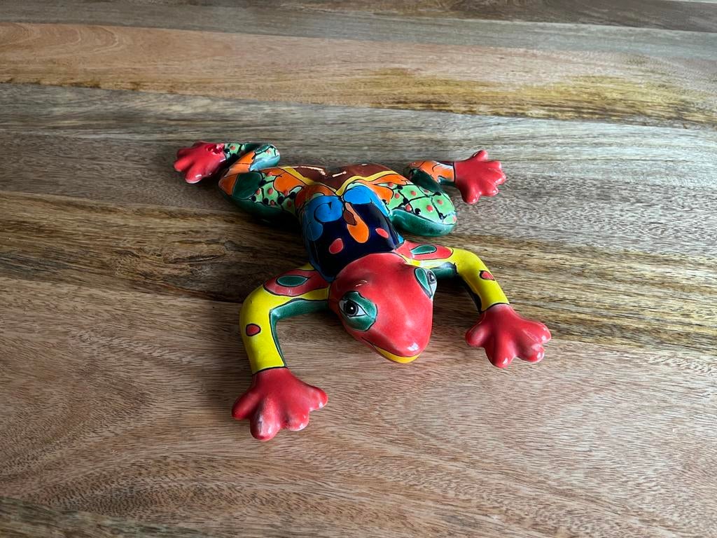 Decoratieve aardewerken kikker afkomstig uit Mexico, Verzamelen, Beelden en Beeldjes, Ophalen of Verzenden, Gebruikt, Dier