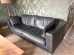 Antracieten Machalke bank en twee stoelen, Huis en Inrichting, Banken | Bankstellen, Ophalen, Gebruikt, Driepersoons, Rechte bank