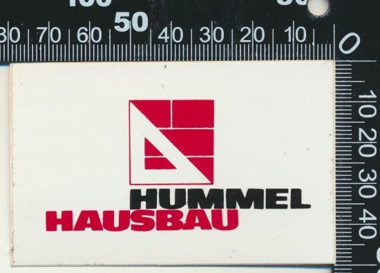 Sticker: Hummel Hausbau, Ophalen of Verzenden, Zo goed als nieuw, Bedrijf of Vereniging