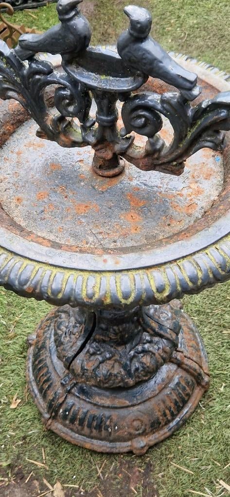 Super mooi antiek gietijzeren vogelbad (brocante), Tuin en Terras, Vogelhuisjes en Vogelbaden, Ophalen, Gebruikt