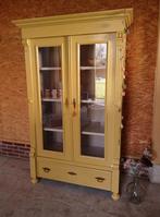 Vintage Gele Vitrinekast met Lades - 185x102x57 cm, Ophalen