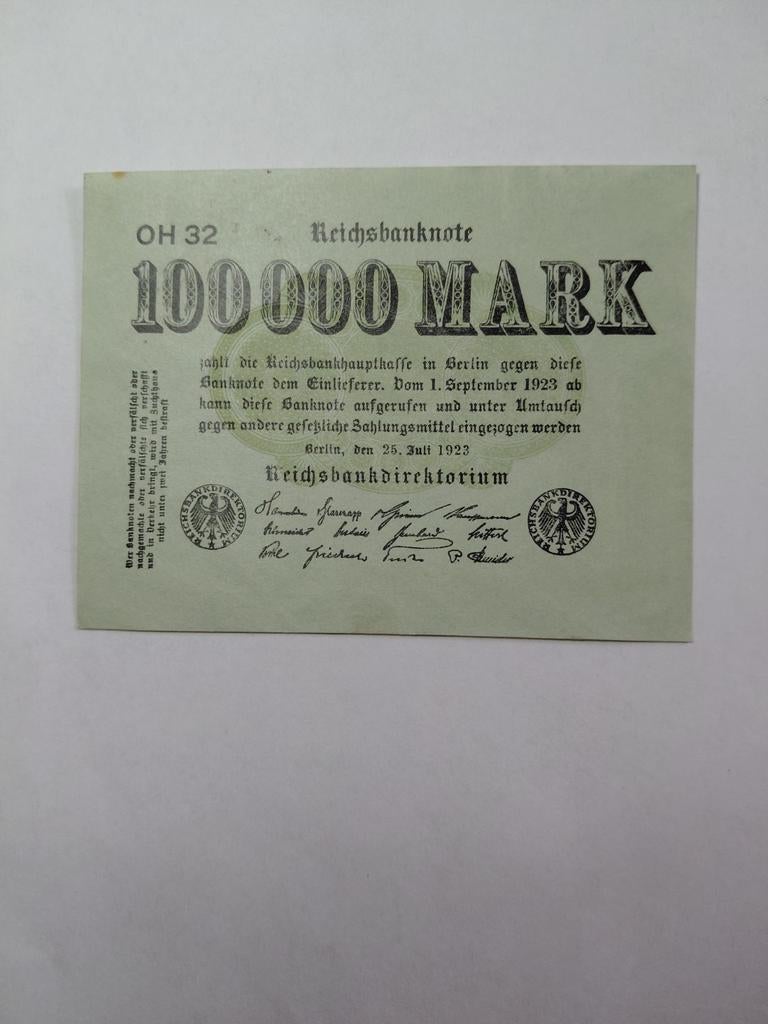 Duitse 100 000 mark 1923 unc, Ophalen of Verzenden, Duitsland