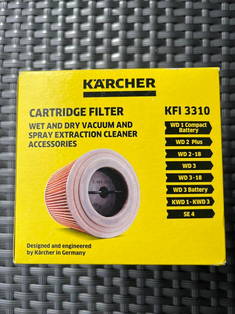 Kärcher KFI 3310 Cartridge Filter voor Nat- en Droogzuiger, Ophalen of Verzenden, Nieuw, Overige typen