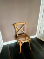 Lichte houten eettafel stoel met rotan zitting, Ophalen, Gebruikt, Bruin, Eén