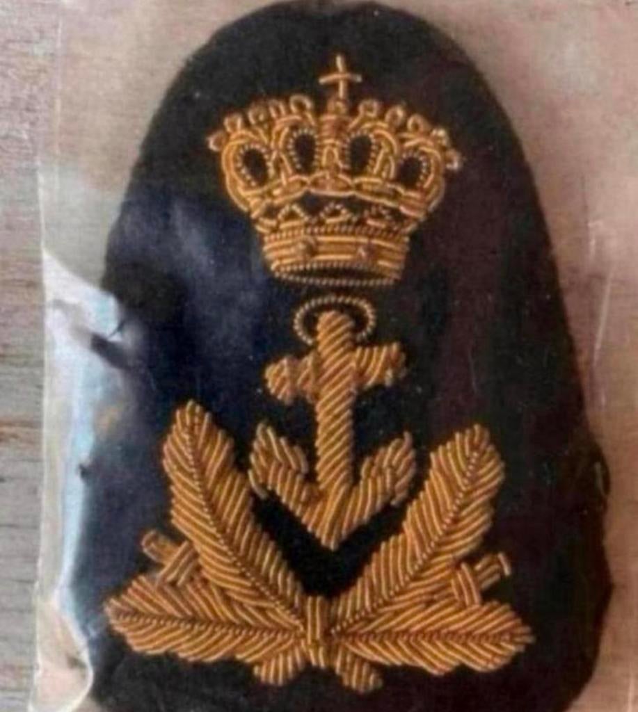 Marine Oude Pet Embleem Adelborst, Verzenden, Marine, Nederland, Embleem of Badge