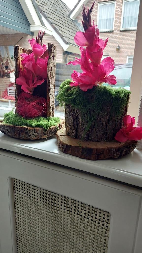 2 schors met bloemen, Rond, Binnen, Ophalen of Verzenden, Aardewerk