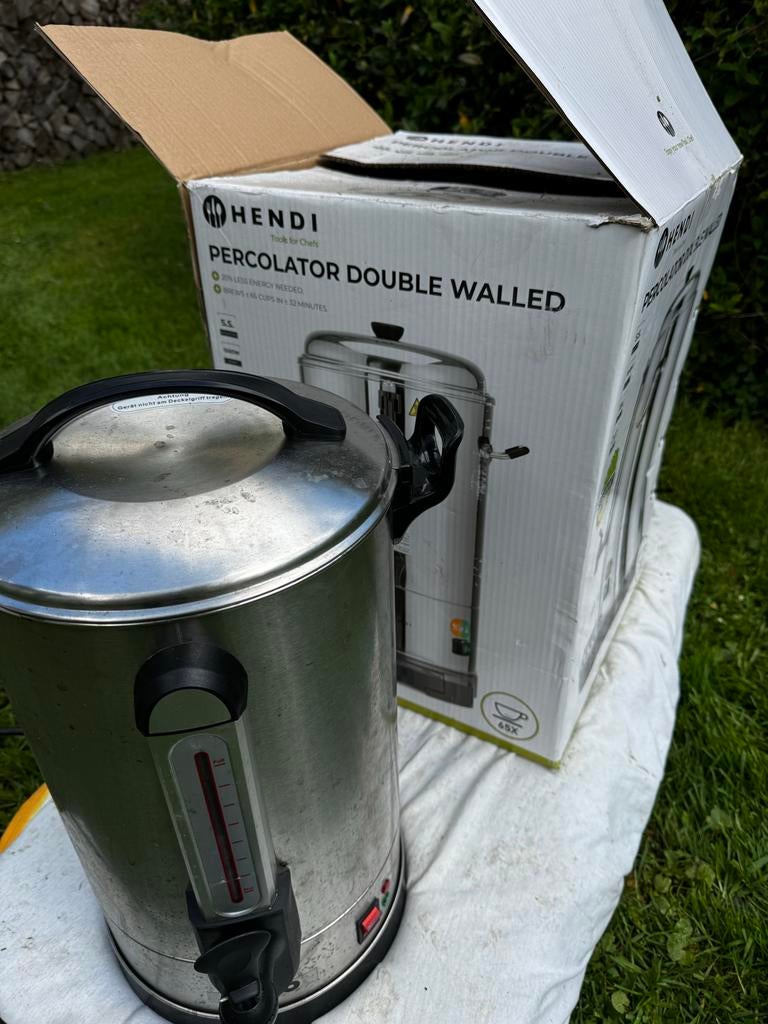Hendi Percolator dubbelwandig 10L, Witgoed en Apparatuur, Koffiezetapparaten, Ophalen, Gebruikt, 10 kopjes of meer, Koffiemachine