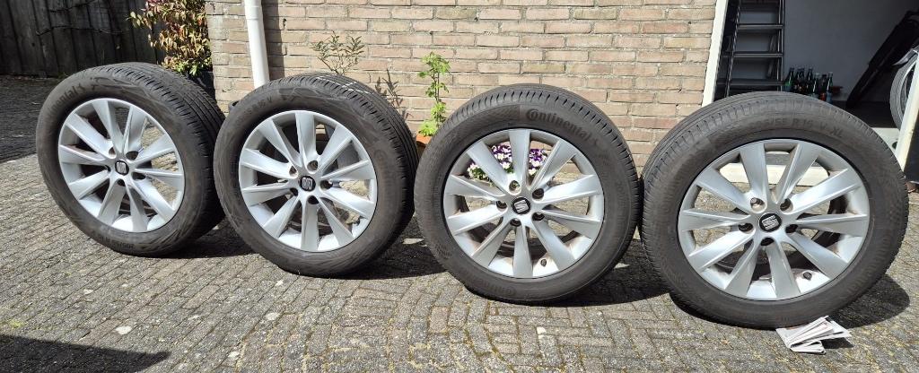 4 Continental banden met velgen, Auto-onderdelen, Banden en Velgen, Ophalen, Gebruikt, 16 inch, Band(en)