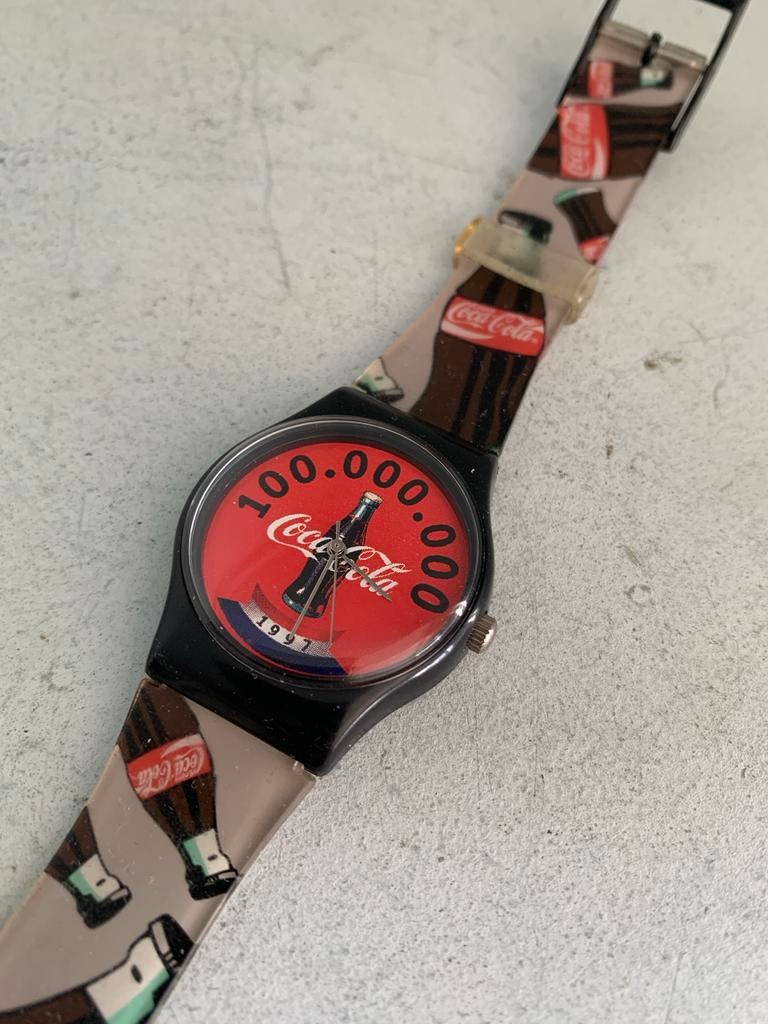Vintage Swatch Coca-Cola Horloge 1997 - Zeldzaam, Kunststof, Gebruikt, Polshorloge, Swatch