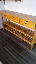 Side table grenen, Ophalen, Gebruikt, 25 tot 50 cm, Rechthoekig