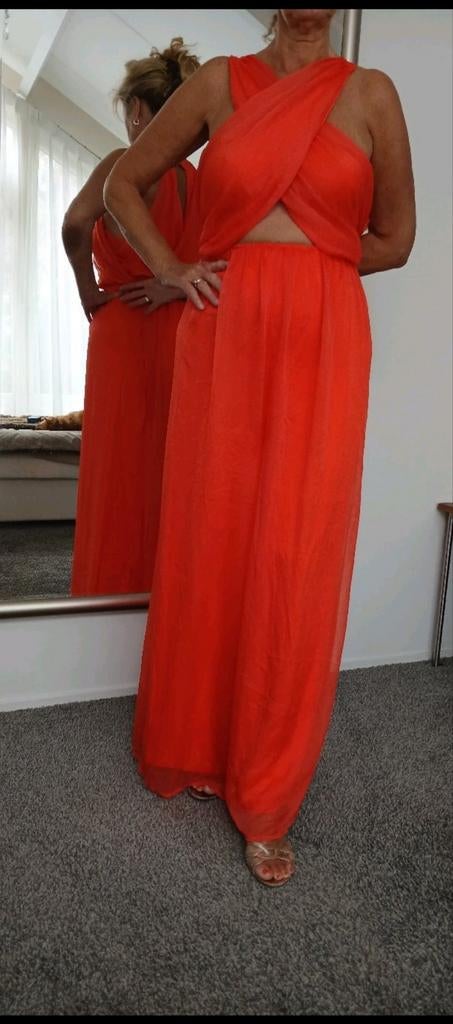 Elegante Oranje Maxi Jumpsuit maat 46_48, Kleding | Dames, Grote Maten, Onbekend, Ophalen of Verzenden, Nieuw, Oranje