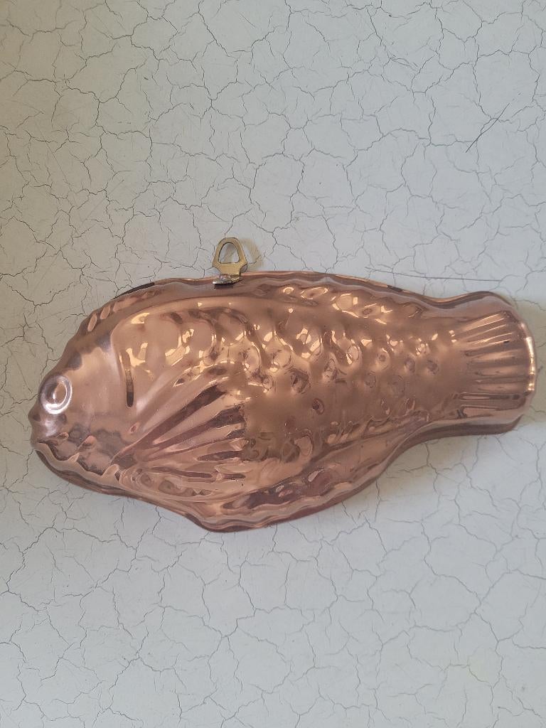 Vintage koperen vis kan hangen, Ophalen of Verzenden