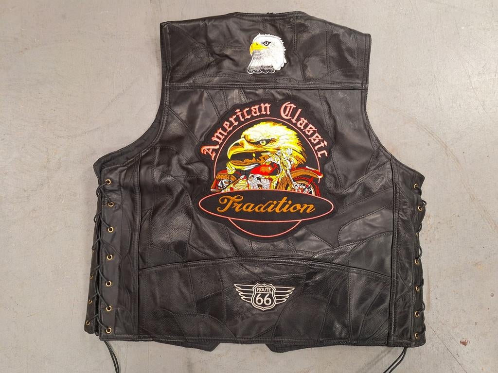 Nieuw lederen motor vest xl, Kleding | Heren, Bodywarmers, Ophalen of Verzenden, Nieuw, Maat 56/58 (XL), Zwart