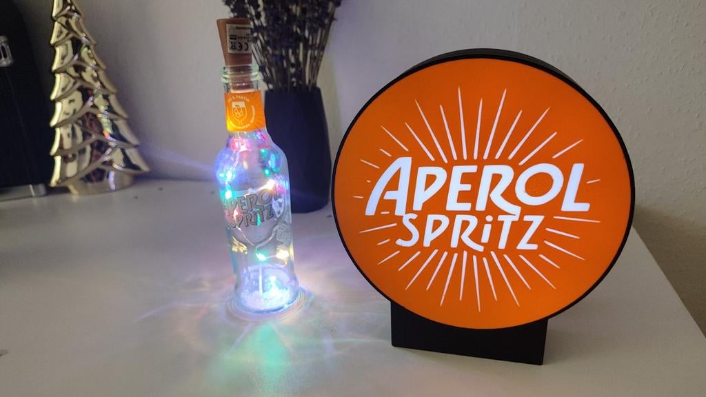 Aperol Spritz LED USB Fles en Lichtbox Set, Ophalen of Verzenden, Gebruikt, Modern, Bar, Feestelijk