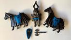 Playmobil ridder zwart blauw paard schild helm, Ophalen, Gebruikt, Los playmobil