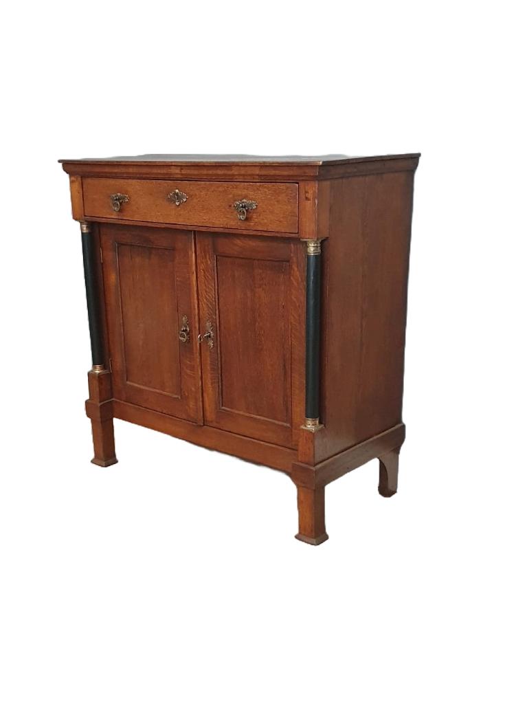 Antieke eiken empire commode - Hollands, Antiek en Kunst, Ophalen of Verzenden