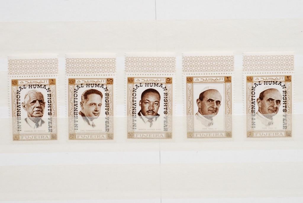 Fujeira 1969 Pope Paul VI Martin Luther King postzegels, Verzenden, Postfris, Noord-Amerika