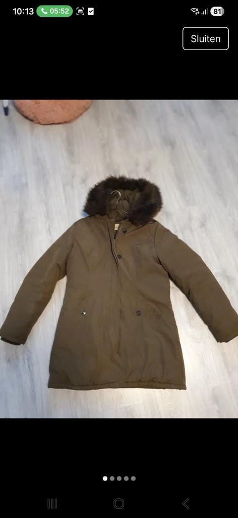 Leger groene winterjas dames, Ophalen of Verzenden, Zo goed als nieuw, Maat 38/40 (M), Groen