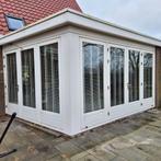 2 houten kozijnen met dubbel glas met deuren, Doe-het-zelf en Verbouw, Kozijnen en Schuifpuien, Gebruikt, Ophalen of Verzenden