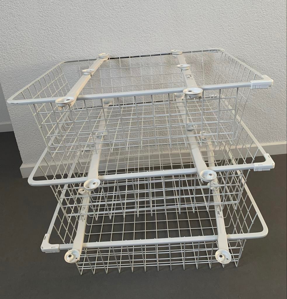 3 Draadmanden met uittrekrails voor PAX-kast, Ophalen, Minder dan 50 cm, Gebruikt, Minder dan 100 cm