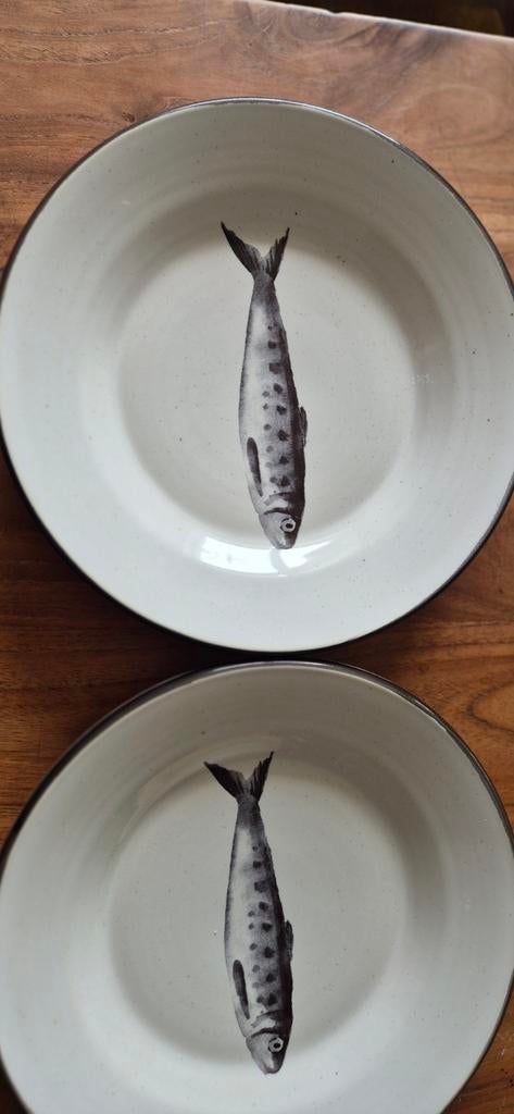 2 Dinerborden Delicious met vis, perfecte staat, Ophalen of Verzenden, Zo goed als nieuw, Overige stijlen, Bord(en)