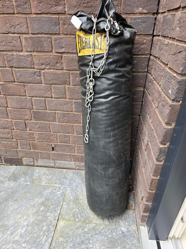 Bokszak Everlast met bokshandschoenen en  ophangsysteem, Sport en Fitness, Ophalen, Gebruikt, Bokszak