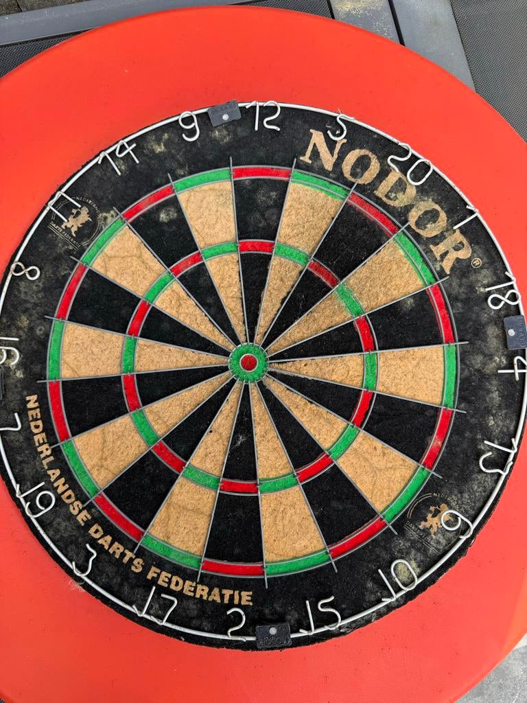 Dartbord met lichte schimmelplekjes, Ophalen, Gebruikt, Dartbord