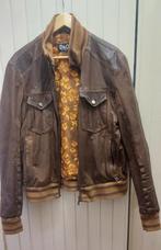 D&G BROWN MEN'S LEATHER JACKET, Maat 52/54 (L), Dolce & Gabbana, Bruin, Ophalen of Verzenden