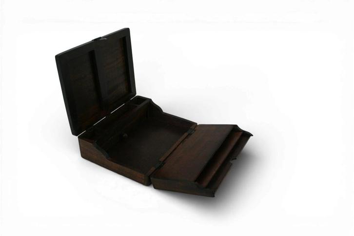 Rustieke houten schrijfdoos uit de jaren 1930-1940, Antiek en Kunst, Antiek | Kantoor en Zakelijk, Ophalen of Verzenden