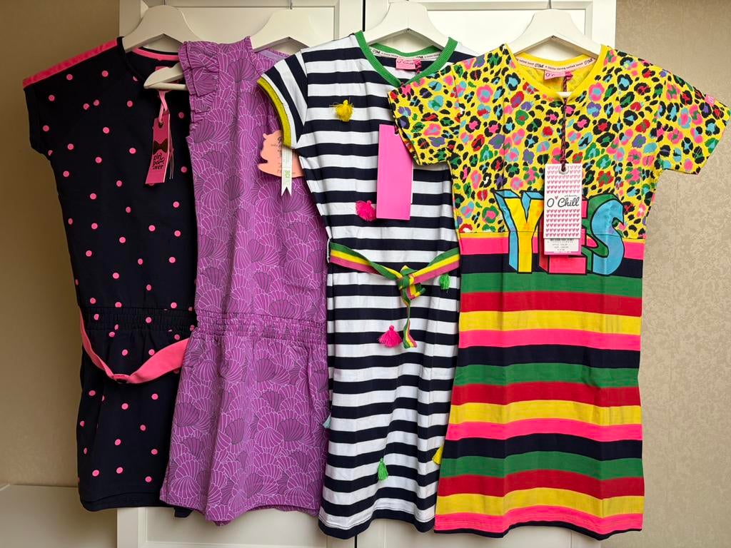 NIEUW! Pakket 4x jurkjes zomer O’Chill Z8 jurk maat 134/140, Ophalen of Verzenden, Nieuw, Meisje, Jurk of Rok