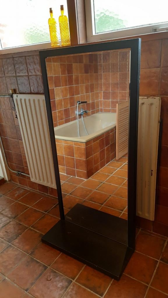 Schönbuch vintage spiegel, original retro, zwart, Huis en Inrichting, Ophalen, Gebruikt, 100 tot 150 cm, Rechthoekig