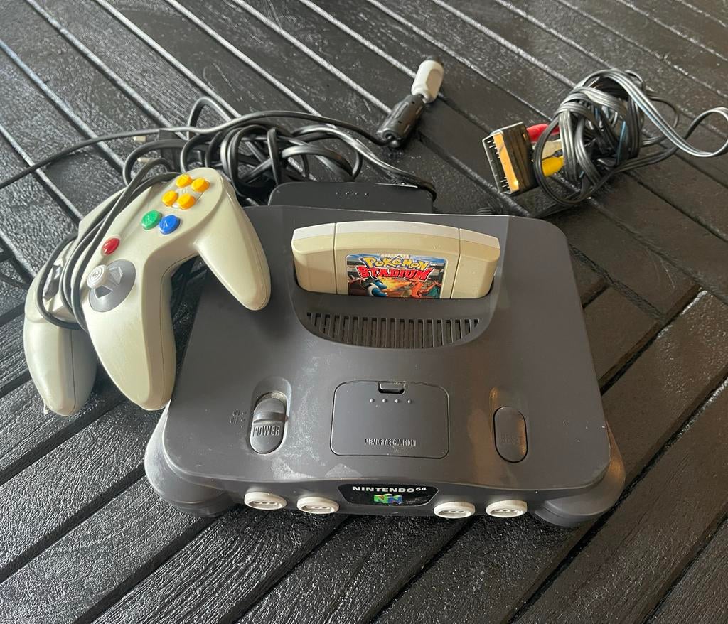 Nintendo 64 met Pokémon Stadium en controller, Ophalen, Gebruikt, Met 1 controller, Met games