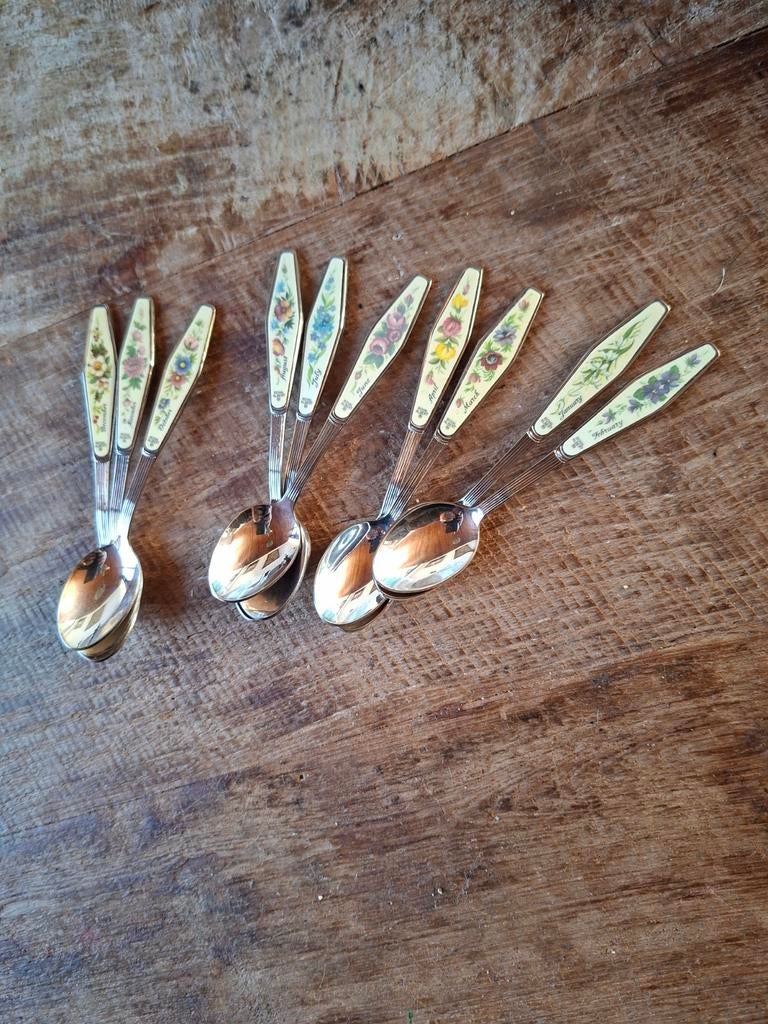 Royal Albert Maand Lepeltjes - Complete Set, Ophalen of Verzenden