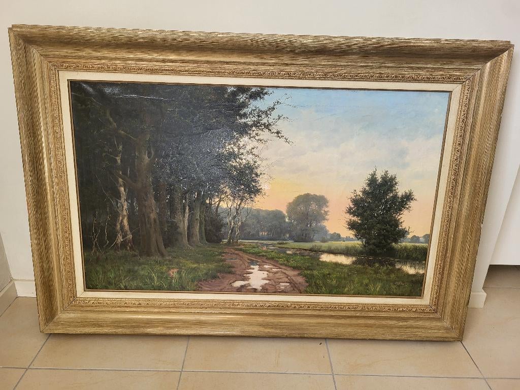 Willem Jacobus Alberts - Bos gezicht langs de beek, Ophalen of Verzenden