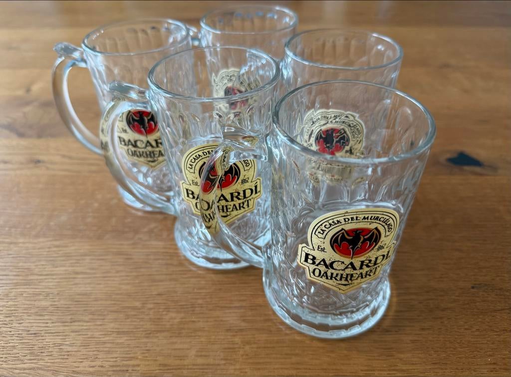 5 Bacardi Oakheart glazen, Ophalen of Verzenden, Gebruikt