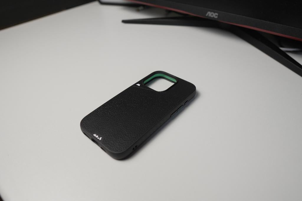 Iphone 15 Pro Mous Case (telefoon hoesje) + Screen Protector, Ophalen, Zwart, Rondom bescherming, Hoesje of Tasje