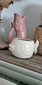 2 stenen vaasjes vis pot potje vaas, Ophalen of Verzenden