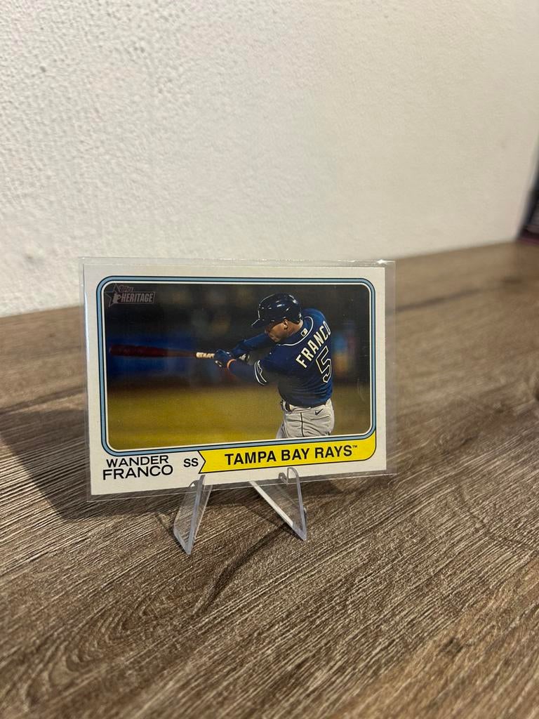 Wander Franco 2023 Topps Heritage Baseball 21 Tampa Bay Rays, Ophalen of Verzenden, Zo goed als nieuw, Buitenlandse clubs, Spelerskaart