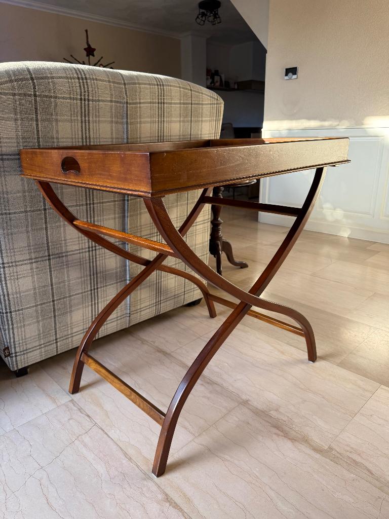 Luxe Butlertray in mahogony / kersen, Huis en Inrichting, Tafels | Bijzettafels, Ophalen, Minder dan 55 cm, Zo goed als nieuw
