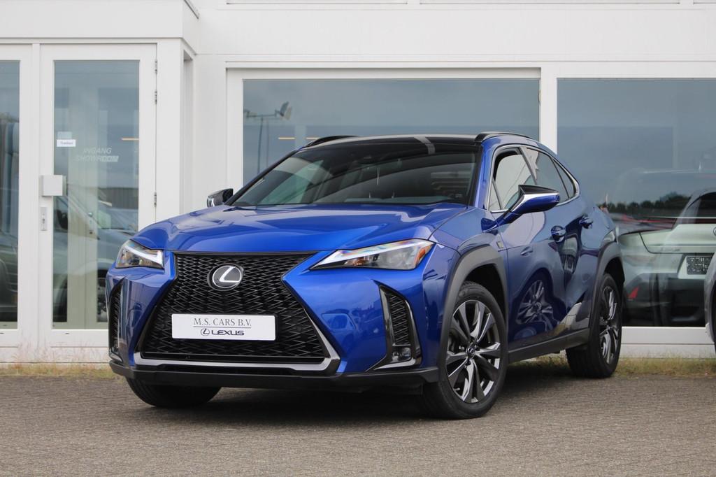 Lexus UX 250h F Sport Design| BI-TONE| CARPLAY, Auto's, Lexus, Gebruikt, 4 cilinders, Blauw, Leder