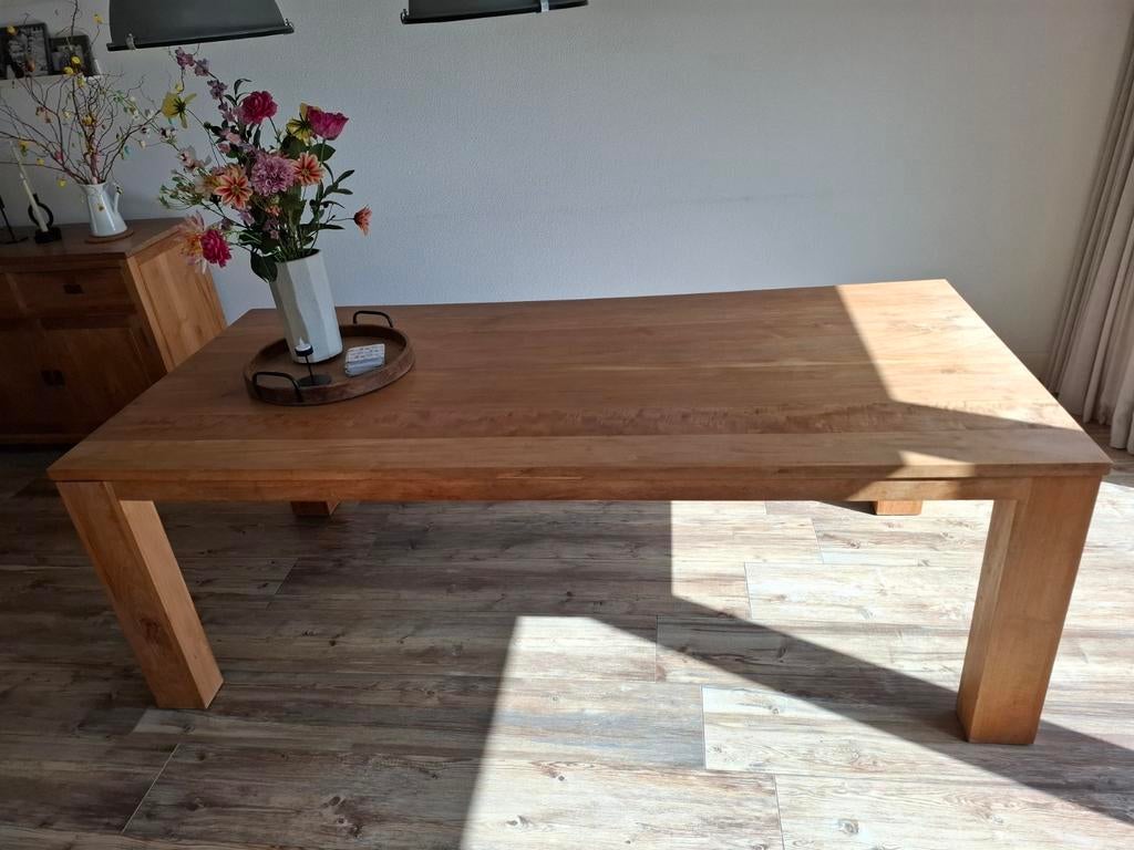 Teakhouten eettafel 220x100, Huis en Inrichting, Tafels | Eettafels, Ophalen, Gebruikt, 100 tot 150 cm, 200 cm of meer