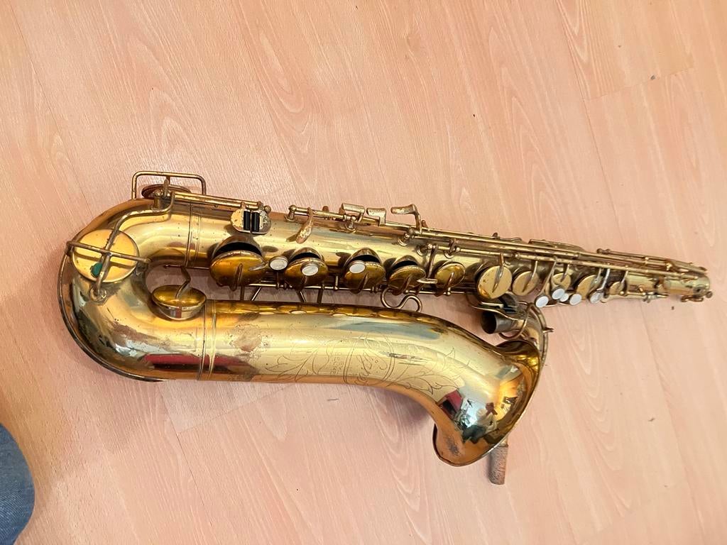 Signet by Selmer Tenorsaxofoon (Buescher/Bundy stempel), Verzenden, Gebruikt, Tenor, Met koffer