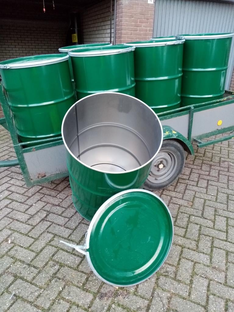 Vuurton. Olieton.olievat.200liter vat.brandton.bloembak., Ophalen of Verzenden, Nieuw