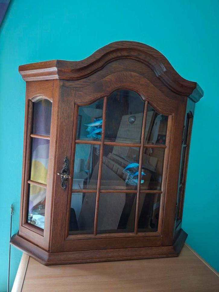 Houten vitrinekastje, Antiek en Kunst, Antiek | Meubels | Kasten, Ophalen