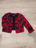 Zwart jasje met rode bloemen en kraalrand, Kleding | Dames, Maat 38/40 (M), Zwart, Ophalen of Verzenden, Jasje