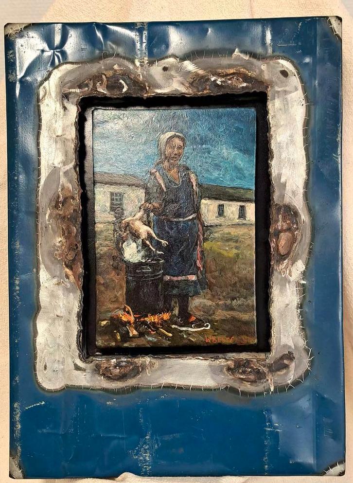 Willie Bester olieverf, Antiek en Kunst, Kunst | Schilderijen | Modern, Ophalen of Verzenden