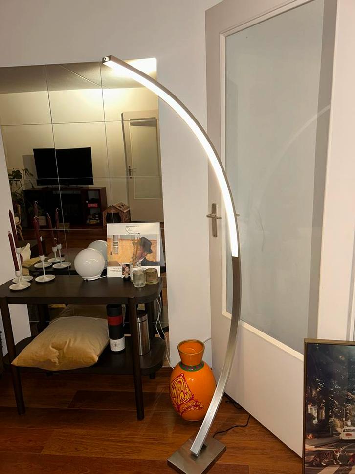 Booglamp - Nieuwstaat, Huis en Inrichting, Lampen | Vloerlampen, Zo goed als nieuw, 150 tot 200 cm, Metaal, Ophalen of Verzenden