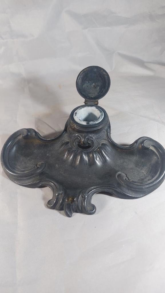 antieke Art Nouveau inktpot (of inktstel), Ophalen of Verzenden, Gietijzer, Overige typen