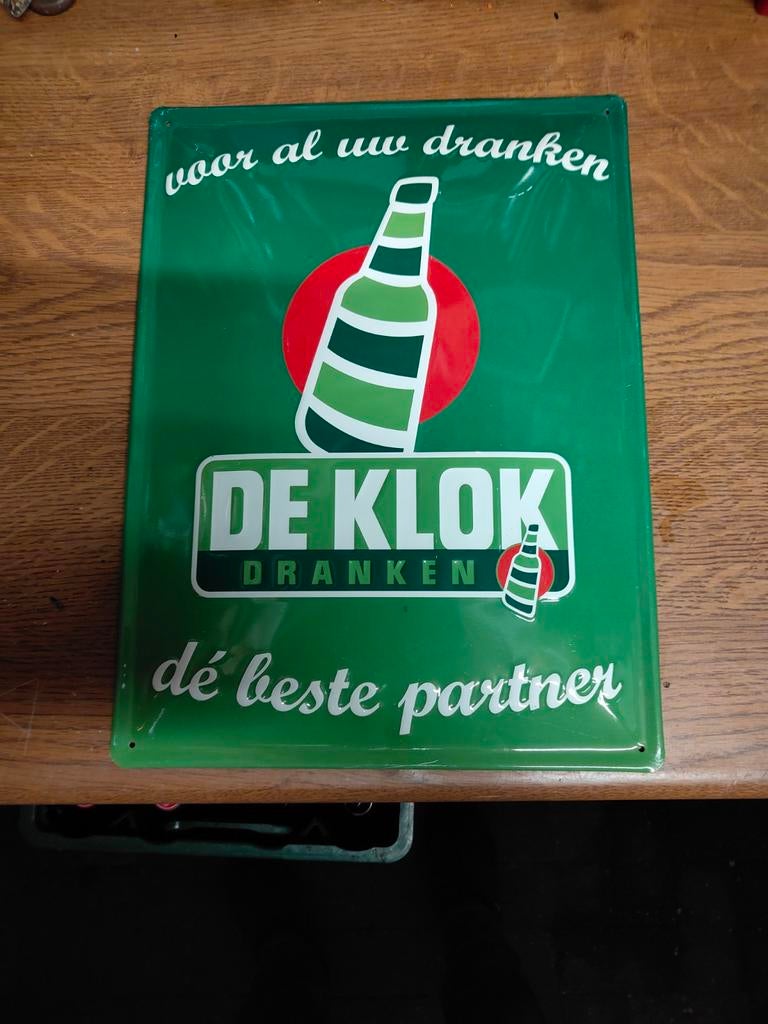 Vintage De Klok Dranken reclamebord -, Ophalen of Verzenden
